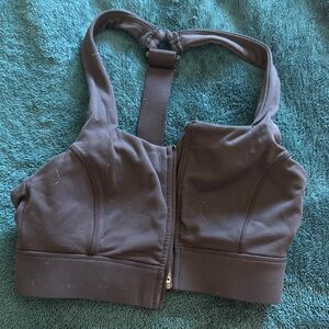Paragon Fitwear Black Front-Zip Racerback Sports Bra